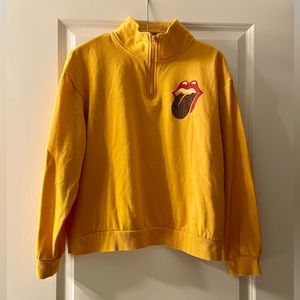 Rolling Stones 1/2 Zip Sweatshirt (Size Large)